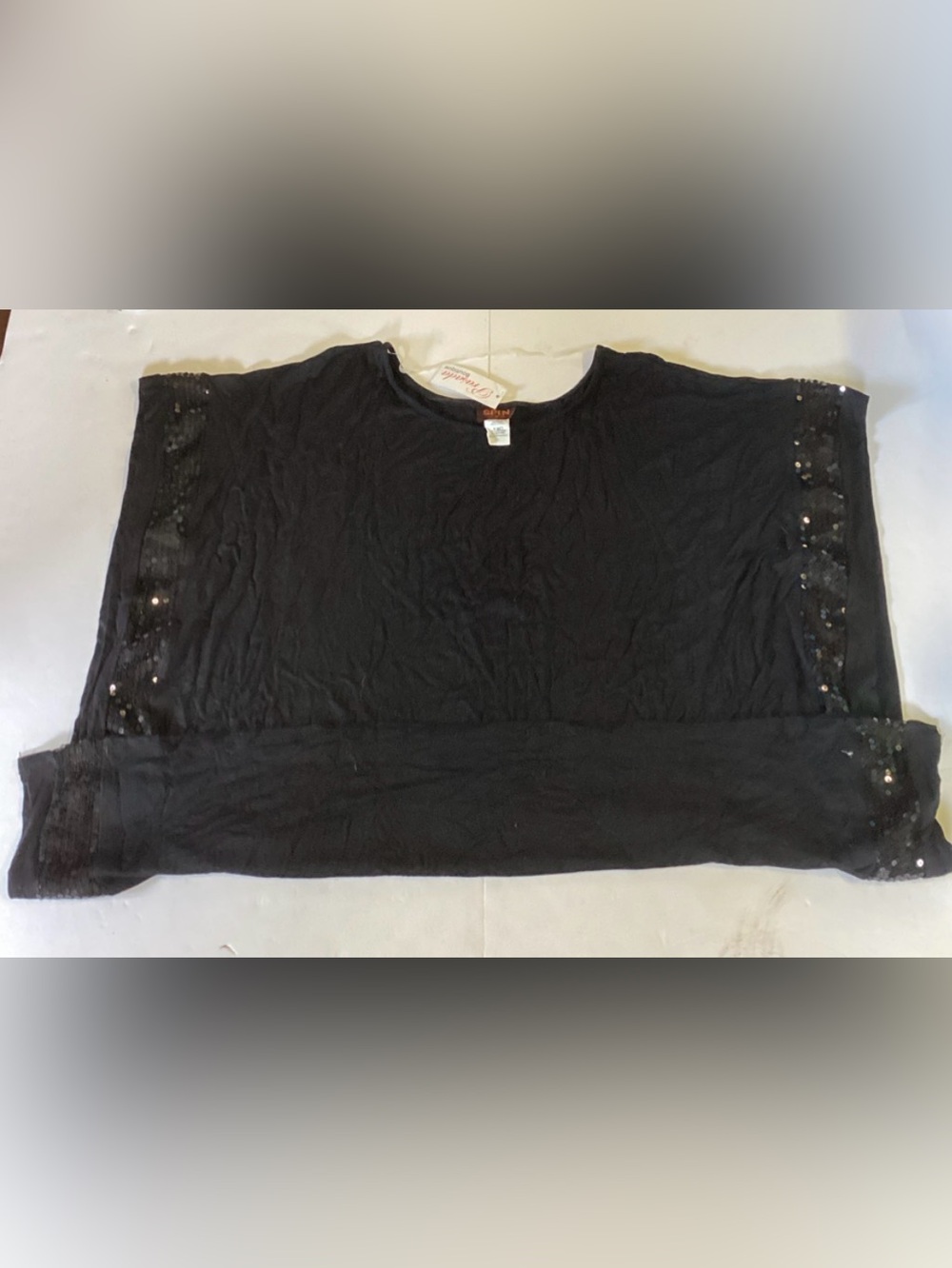 Spin USA Black Sleevless Top With Sequin Details.